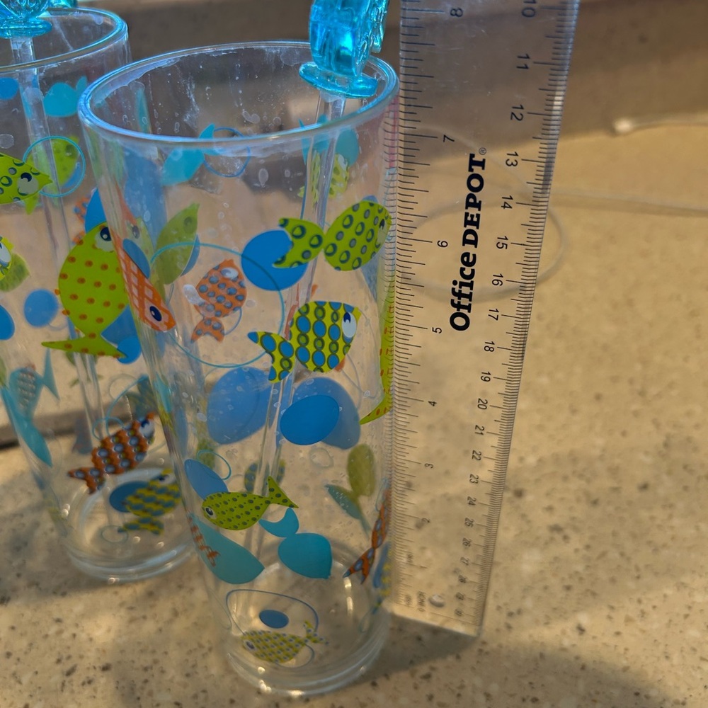 Colorful Fish Patterned Glass Tumblers - Picture 5 of 5